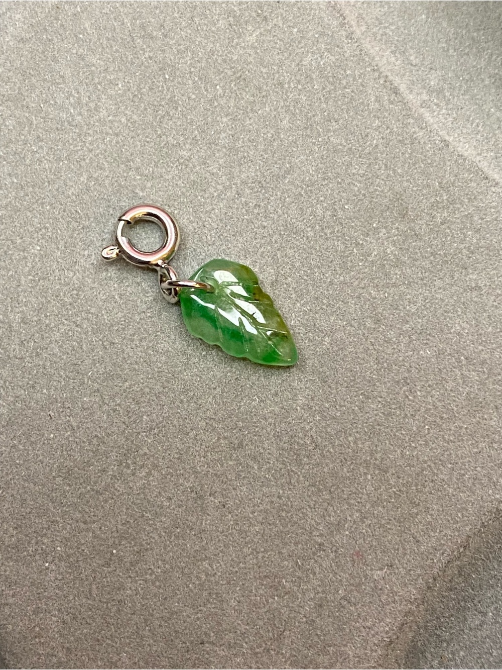 S925 Green Jadeite Leaf Charm or Pendant | Natural type A Jadeite